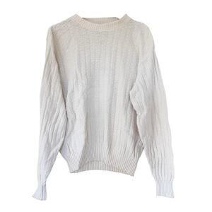 Vintage Woolrich White Cream Knit Sweater Sz L